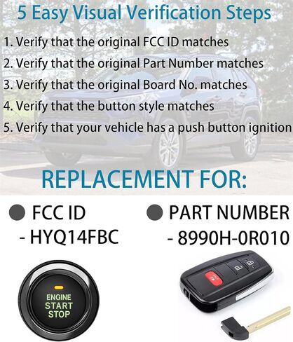 مفتاح ذكي لتويوتا RAV4 هايلاندر 2020-2023، Alliskeys Key Fob مناسب لـ HYQ14FBC 231451-0351 8990H-0R030 8990H-0E020 in Kuwait