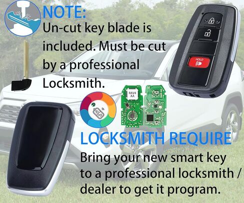 مفتاح ذكي لتويوتا RAV4 هايلاندر 2020-2023، Alliskeys Key Fob مناسب لـ HYQ14FBC 231451-0351 8990H-0R030 8990H-0E020 in Kuwait