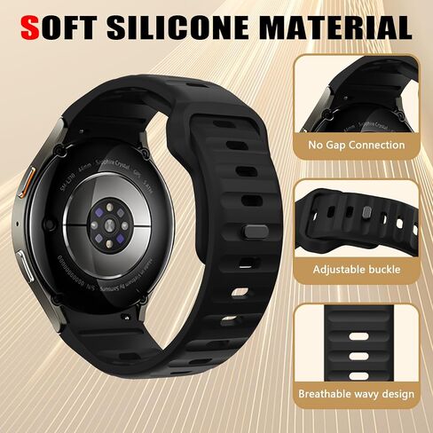 10 Pack Rugged No Gap Bands Compatible for Samsung Galaxy Watch 7 6 5 4 Band 40mm 44mm/Watch FE 40mm/Watch 6 Classic 43mm 47mm/Watch 5 Pro 45mm, Silicone Sport Strap for Men in Saudi Arabia