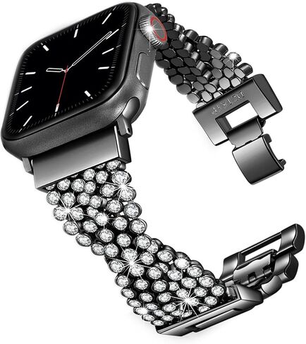 Bling Crystal Mesh Chains Compatible with Apple Watch Band 38/40/41/42/44/45/46/49mm,Women Dressy Straps for Iwatch Series 10/9/8/7/6/5/4/3/SE in Saudi Arabia