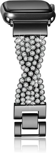 Bling Crystal Mesh Chains Compatible with Apple Watch Band 38/40/41/42/44/45/46/49mm,Women Dressy Straps for Iwatch Series 10/9/8/7/6/5/4/3/SE in Saudi Arabia