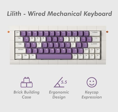 02Lilith Q 75 ٪ 5.5 ° لوحة مفاتيح مريحة مع OEM KEYCAP ، حالة متوافقة مع LEGO ، جبل الحشية ، السلكية ، RGB ، الساخنة القابلة للتبديل ، التبديل الخطي ، QMK ، قارورة للفوز/MAC ، مجموعة كاملة ، أبيض (ليليث س 75 ٪) in Kuwait