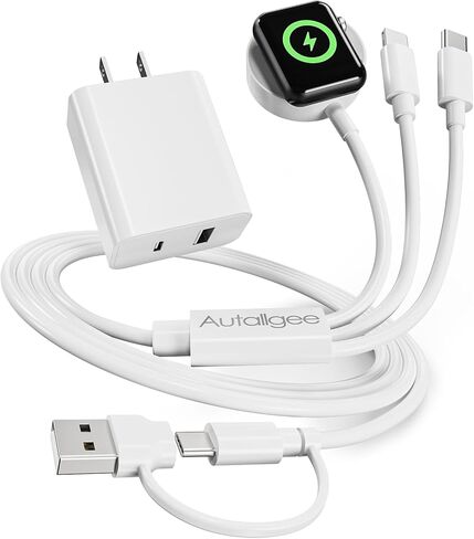 Multi Charging Cable 3 in 2 for iWatch Charger USB C/A Travel Essentials Fast Charging Compatible with iWatch Series 10 /Ultra/SE/9/8/7/6/5/4/3/2/1 & iPhone 16/15/14/13/SE/Galaxy S24 [4FT] in Saudi Arabia