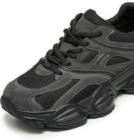 BEAU TODAY Platform Sneakers for Women, Womens Fashion Sneakers, Lace Up Chunky Leather Walking Sneakers, Comfortable Non-Slip Wide Width Casual Dad Shoes in Saudi Arabia