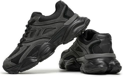 BEAU TODAY Platform Sneakers for Women, Womens Fashion Sneakers, Lace Up Chunky Leather Walking Sneakers, Comfortable Non-Slip Wide Width Casual Dad Shoes in Saudi Arabia