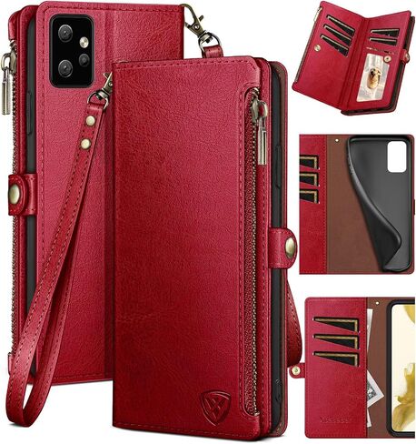 XcaseBar for Moto G Power 2023 5G Wallet Case with zipper ائتمان بطاقة ائتمان 【RFID حظر】 ، Flip Folio Book Pu Leather Case Cover Cover Women for Power2023 Case Light Coffee in Kuwait