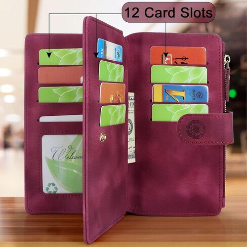 Harryshell Compatible with Samsung Galaxy S25+ Plus Wallet Case Detachable Phone Cover with Zipper Cash Coin Pocket Multi Card Slots Holder Wrist Strap Lanyard 6.7 inch (Floral Brown) in Saudi Arabia