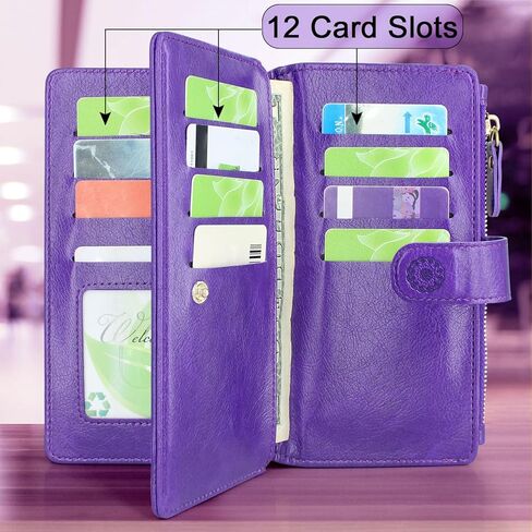 Harryshell Compatible with Samsung Galaxy S25+ Plus Wallet Case Detachable Phone Cover with Zipper Cash Coin Pocket Multi Card Slots Holder Wrist Strap Lanyard 6.7 inch (Floral Brown) in Kuwait