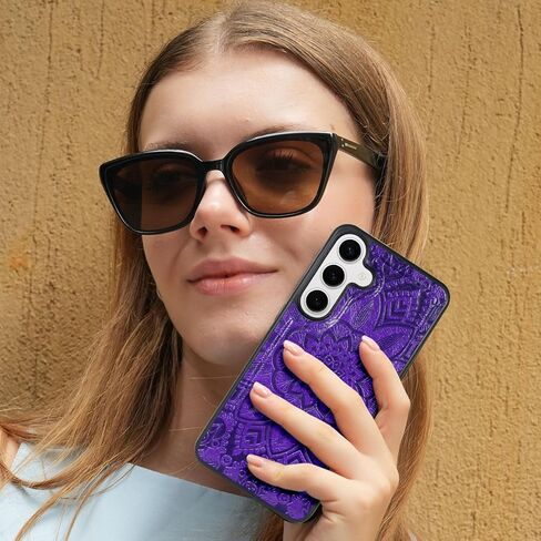 Harryshell Compatible with Samsung Galaxy S25+ Plus Wallet Case Detachable Phone Cover with Zipper Cash Coin Pocket Multi Card Slots Holder Wrist Strap Lanyard 6.7 inch (Floral Brown) in Kuwait