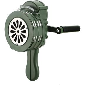 MYFULLY Handheld Air Raid Siren | Hand Loud Crank Operated 110DB Air Raid Siren Home Self Protection Security Alarm Siren Aluminum Alloy Crank
