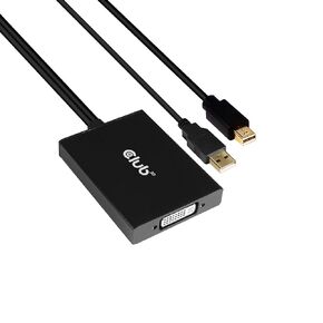 Club 3D CAC-1130 Mini DisplayPort to Dual Link DVI, HDCP ON version Active Adapter (for Displays With HDCP Support) M/F