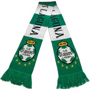 Club Santos Laguna Scarf,Soccer Fan Scarf,Premium Acrylic Knit,Green and Yellow