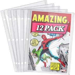 Comic Book Bags, Binder Sleeves for Comic Books, 12 Pack Comics Protector Bags