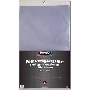 BCW 16x24 Newspaper Sleeves (50 ct) | Acid-Free, Archival Quality Sheet Protectors for Collectible Newspapers | Newspaper Protectors For Collectors | Clear Plastic Newspaper Preservation Sleeves