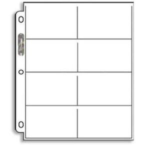 Ultra Pro 20 (Twenty) Single 8-Pocket Pages - Eight Pockets Coupon Page (8 Top Load/Horizontal Slots)