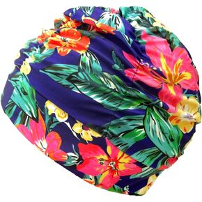 HONBAY Pleated Swimming Cap Long Hair Swim Cap Bathing Cap, Non-Waterproof (Canna)
