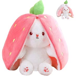 Easter Bunny Toys Carrot Rabbit Plush Toy Reversible Bunny Stuffed Toys Animal Doll Easter Rabbits Plush Pillow Halloween for Kids (25cm/9.84in Orange) in Saudi Arabia