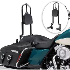 31" Height Passenger Backrest Sissy Bar Compatible with 1997-2008 Harley Touring Road King Road Glide Electra Glide Street Glide FLHR FLTR FLHT FLHX, Chrome
