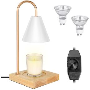 Candle Warmer Lamp with with Timer and Dimmer, Mothers Day Gifts for Mom Wife Grandma, Anniversary Birthday Gifts for Women, Electric Candle Lamp Warmer with 2 Bulbs for Jar Candles (Amber1)