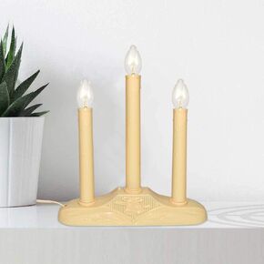 1 Light Electric Window Candles, Pack of 2 Christmas Candle Lights with 4 C7 Clear Bulbs(2 Spare), Plug in Electric Candles for Window Christmas Weddings Home Table Decorotions, Ivory