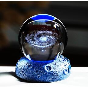 Ornalrist 2.36in. 3D Crystal Ball Engraved Butterfly Gifts for Women Girlfriend Night Light with Space Base, Glass Butterfly Ball Gifts for Butterfly Lover Home Decor Figurine