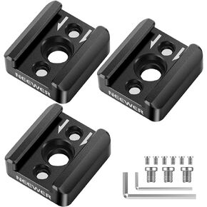 NEEWER 3 Pack Cold Shoe Mount Adapter, Cold Shoe Bracket with 1/4" Thread, Compatible with SmallRig DSLR Camera Cage Microphone LED Light Monitor and More, ST26