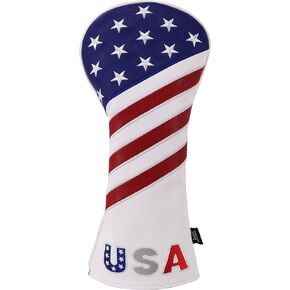 Craftsman Golf Red/White/Blue USA Flag Driver Fairway Wood Hybrid Cover Headcover Blade Mallet Putter Cover