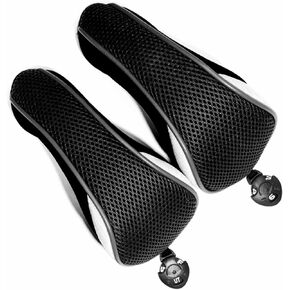 2pcs Golf Hybrid Head Covers Set Headcovers, Black Golf Club Covers for Hybrids, Meshy Rescue Covers with Rotatable ID Tag #2 3 4 5 6 Ut