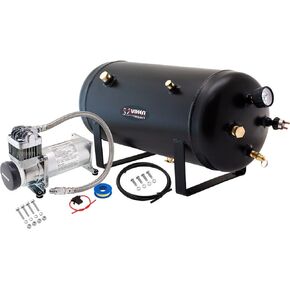 Vixen Horns 5 Gallon (18 Liter) Train/Air Horn Tank with 200 PSI Compressor Onboard System/Kit 12V VXO8350B