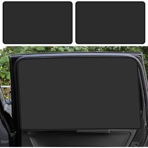 Ouzorp 2 PCS Car Side Window Sun Shades, Back Seat Window Sunshades Privacy Curtains, 100% Block Light for Breastfeeding, Taking a nap, Changing Clothes, Camping，Universal for Car SUV Truck(Black)