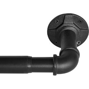 1 Inch Industrial Curtain Rods for Windows 48 to 84 Inches, Blackout Wrap Around Curtain Rod, for Indoor and Outdoor, 35 to 75 Inches, Black in Kuwait