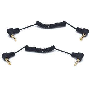 2-Pack 11.8 inch Mini Coiled 3.5mm to 2.5mm Audio Cable, 90 Degree 1/8" 3.5mm TRS Jack Male to 2.5mm TRS Jack Male Stereo Audio Aux Coiled Cord (3.5mm to 2.5mm)