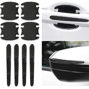 Carbon Fiber Car Door Handle Stickers Protector, Door Side Paint Protection, Door Handle Scratch-Resistant Carbon Fiber Protective Film, Universal Car Accessories for All Cars