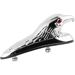 Yctze Mudguard Ornament,Universal 12V 6mm Bolts Size Motorcycle Front Fender Mudguard Decor Ornament Eagle Head Statue[Aluminum chrome plating] for aguila front fender motorcycle universal motorcycle