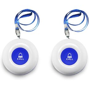 Wireless Caregiver Pager Call Buttons for Home/Elderly 2 Waterproof Transmitters（Only Works When paired with a Liotoin Receiver） Without Receiver