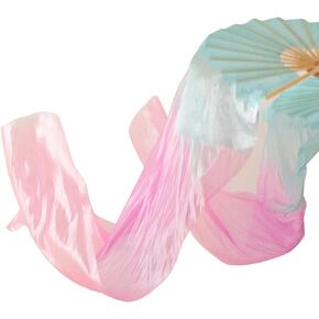 1 Pair (Left+Right) Silk Belly Dance Bamboo Fans Veils, Dance Fan, National Dance Dancing Long Bamboo Fan, Women Real Silk Belly Dance Fan, Silk Fans for Dancing Pink Blue Gradient 31cm*150cm