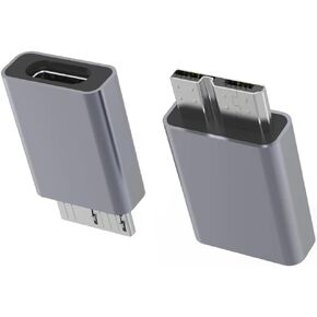 USB 3.0 Type-C Female to USB 3.0 Micro B Male Adapter USB 3.0 Micro B Adapter Connector for Mobile Hard Disk 2-Pack