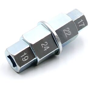 Hex Axle Tool for Motorcycle Front Axle Wheel, Hex Allen Axle Spindle Tool Socket Adapter Tool 3/8 Inch 17mm 19mm 22mm 24mm (Silver)