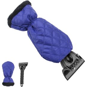 2PCS Car Ice Scraper, Auto Snow Brush Cleaning Shovel with Warm Thermal Waterproof Glove-Mitt for Vehicle Windshield from Scrape Frost and Ice, Universal for SUV Truck RV & More (Black)