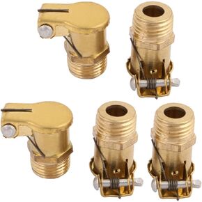 uxcell 5Pcs Replacement 1/8NPT Male Thread L Type Metal Spring Cap Oil Grease Cup