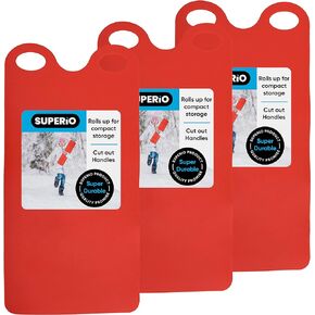 Superio Snow Slider Mat, Flexible Snow Sled Flying Carpet, Roll up Sleds for Kids 36" Lightweight Plastic Snowboard Sled-3 Pack…