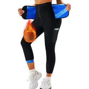 Newest Sauna Sweat Pants for Women with Poecket High Waist Compression Sauna Leggings Workout Waist trainer Pants