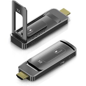 AIMIBO Wireless HDMI Transmitter and Receiver 4K, Foldable Antenna, 5.8G & 2.4G Wireless HDMI Extender, Plug and Play, for Laptop, Camera, TV Box, 165FT/50M Range