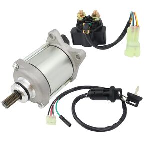 Starter w/Relay & Ignition Switch for 2008-2020 Honda Recon 250 TRX250TE TRX250TM Fourtrax, 31200-HM8-B61 19642, 2008-2020 Recon 250 Starter TRX250TE Starter TRX250TM Starter for Recon 250