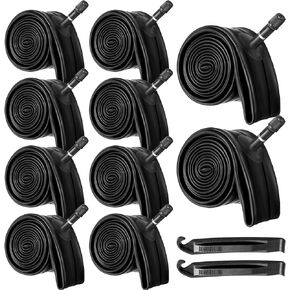 12 Pcs 20 Inch Bike Tube Fit 1.75/1.95/2.10/2.125 Bike Inner Tube with Tire Levers, Butyl Rubber Interior Bicycle Tire Tube Schrader Valve for MTB Road Mountain BMX Kids Bikes