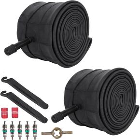 RUTU 27.5" Fat Tire Tube 27.5x2.5/2.8/3.0 Bike Tube AV32mm Schrader Valve Compatible with 27.5x2.5 27.5x2.6 27.5x2.7 27.5x2.8 27.5x3.0 Mountain Bike Tires with Tire Levers 2 Pack