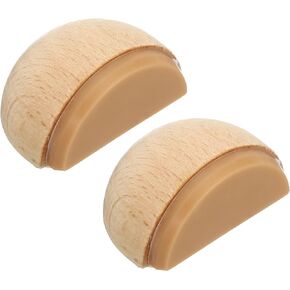 PATIKIL 2 Pcs Door Stoppers, Door Stop Doorstop Wooden Door Stopper Wedge Door Wedge Self Adhesive Doorstop Sturdy Semicircle for Bottom of Door Floor Inside