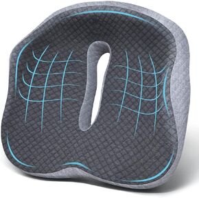 Large Seat Cushion 3D Full Wrap Office Chairs Cushions - Supportive Memory Foam Butt Pillow for Sciatica Pain Relief, Coccyx Seat Cushion for Tailbone Lower Back Pain for Home, Office and Car (Black)