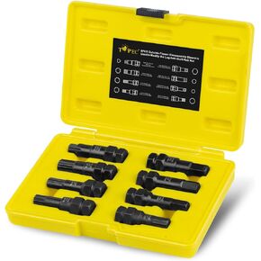 Topec 8Pcs Locking Lug Master Key Set,SAE/Metric Inner Wheel Lock Removal Kit for The Purpose of Easily Removing Locking Lug Nuts on Aftermarket Wheels