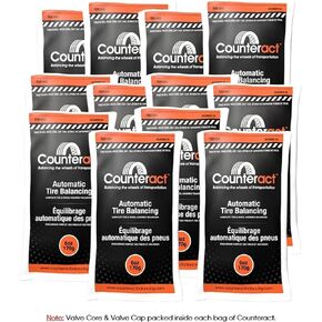 Counteract 10OZ-B4 Centrifugal Force Tire/Wheel Balancing Beads - Off-Road Vehicles, Light Duty Truck Tires, (4) 10oz Balance Bead Bags, (4) Valve Caps and Cores